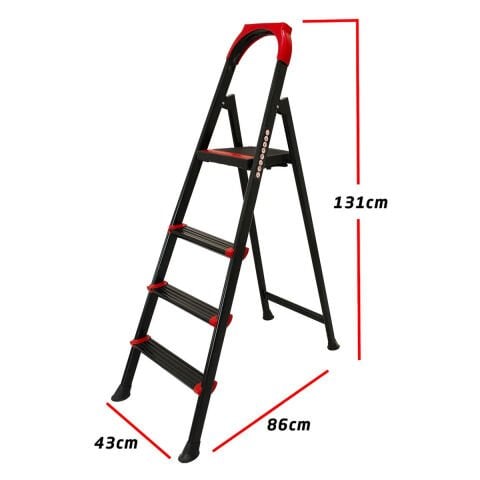 Milanor Black 3+1 Basamaklı Metal Merdiven
