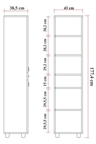 Sembol C 187 Çıtalı Çamaşır Sepetli Lake Kapaklı Dolap