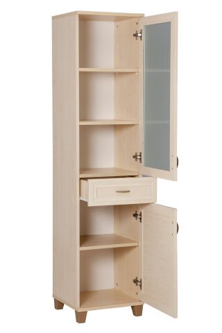 Sembol P 1086 Tek Çekmeceli 2 Kapaklı Camlı Dolap