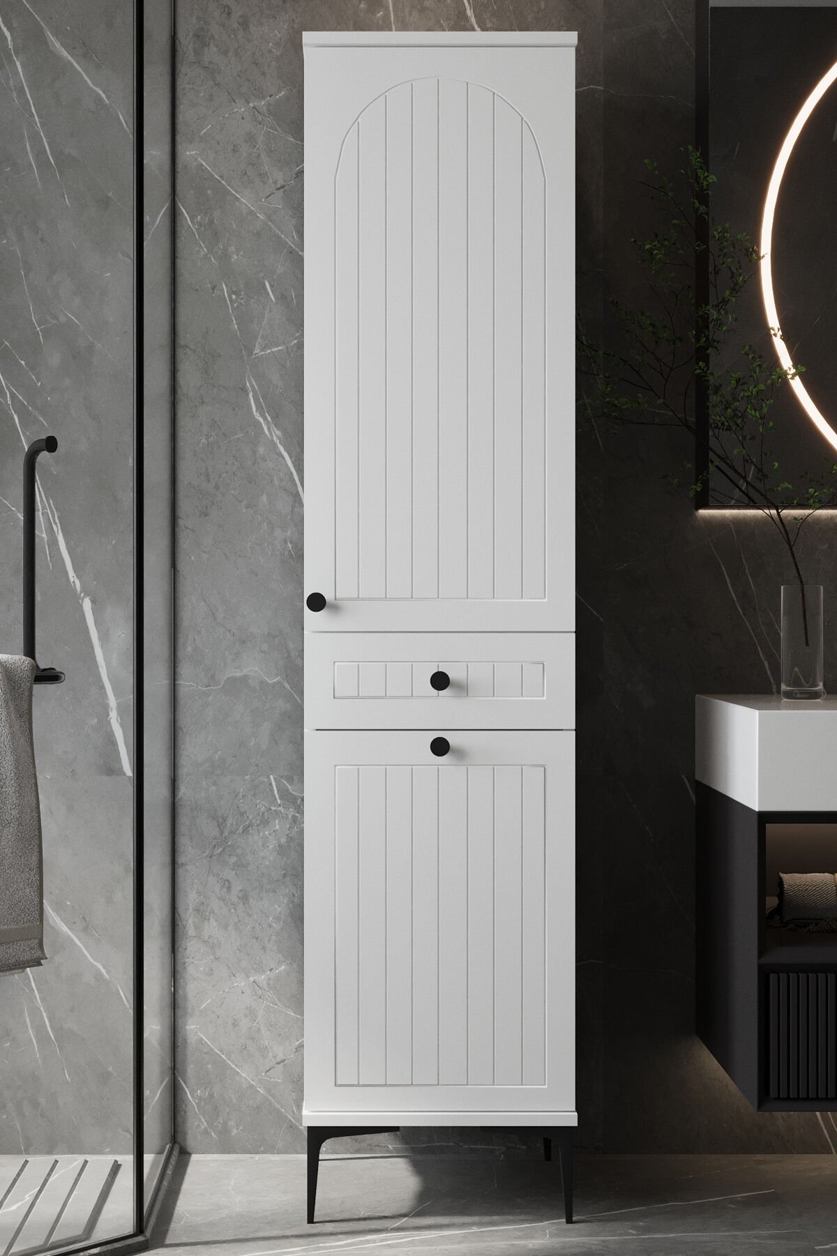 Sembol B 187 Bohem Çamaşır Sepetli Lake Kapaklı Dolap