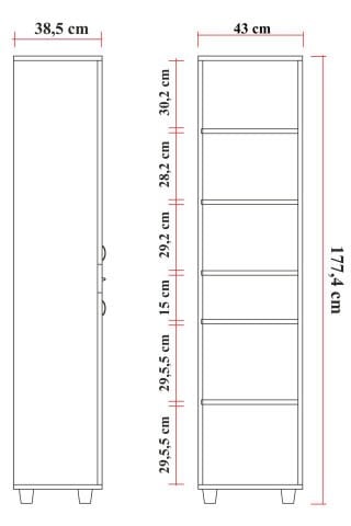 Sembol B 187 Bohem Çamaşır Sepetli Lake Kapaklı Dolap