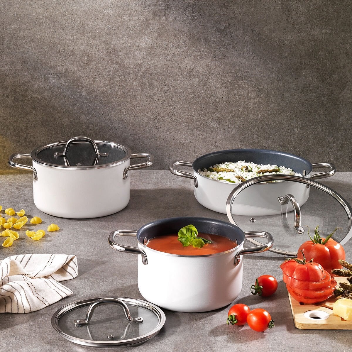 Schafer Everyday 3lü Tencere Seti 6 Parça-Krem