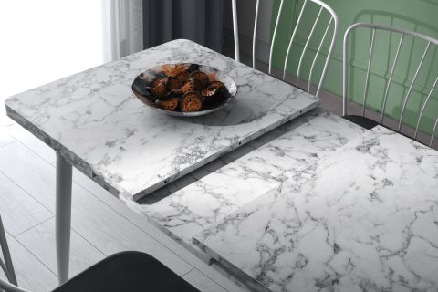 AY MASA VE SANDALYE BENCH TAKIMI, LACİVERT BEYAZ, 120x70
