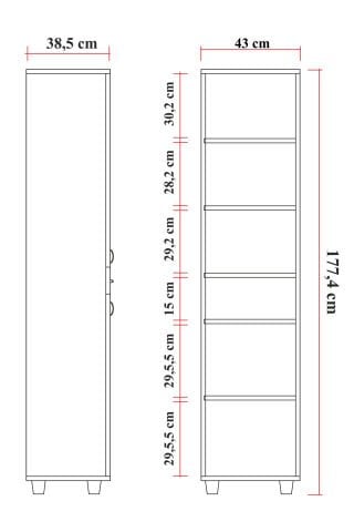 Sembol B 188, Bohem Cam Lake Kapaklı Çamaşır Sepetli Dolap