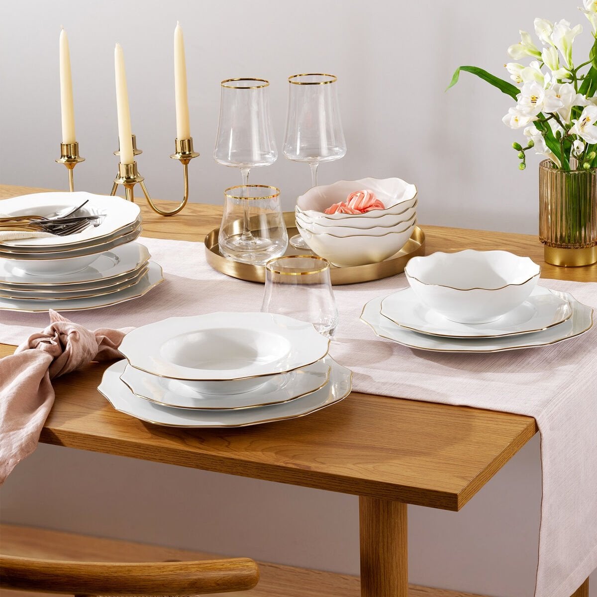 Schafer Galio Yemek Takımı 48 Parça-Gold