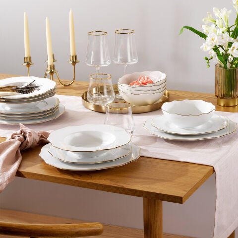 Schafer Galio Yemek Takımı 48 Parça-Gold